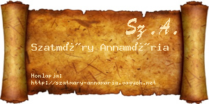 Szatmáry Annamária névjegykártya