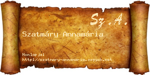 Szatmáry Annamária névjegykártya