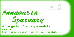 annamaria szatmary business card